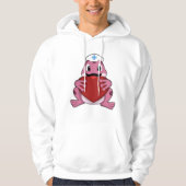 Frosch als Krankenschwester mit Herz Hoodie (Vorderseite)