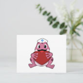 Frosch als Krankenschwester mit Herz Postkarte (Stehend Vorderseite)