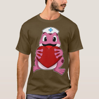 Frosch als Krankenschwester mit Herz T-Shirt