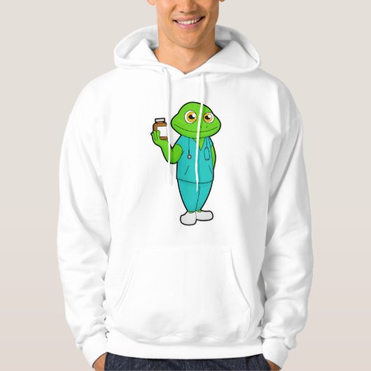 Frosch als Krankenschwester mit Medizin und Stetho Hoodie (Vorderseite)