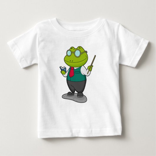 Frosch als Lehrer mit Buch Baby T-shirt (Vorderseite)