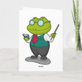 Frosch als Lehrer mit Buch Karte (Rückseite)