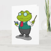 Frosch als Lehrer mit Buch Karte (Vorderseite)