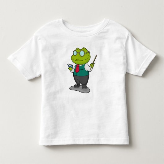 Frosch als Lehrer mit Buch Kleinkind T-shirt (Vorderseite)