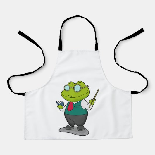 Frosch als Lehrer mit Buch Schürze (Vorderseite)