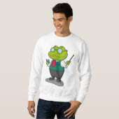 Frosch als Lehrer mit Buch Sweatshirt (Vorne ganz)