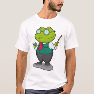 Frosch als Lehrer mit Buch T-Shirt