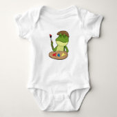 Frosch als Maler mit Pinsel und Farbe Baby Strampler (Vorderseite)