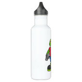 Frosch als Mechanik mit Spanner Edelstahlflasche (Links)