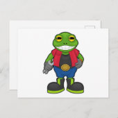 Frosch als Mechanik mit Spanner Postkarte (Vorne/Hinten)