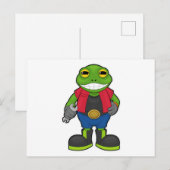 Frosch als Mechaniker mit Schraubenschlüssel Postkarte (Vorne/Hinten)