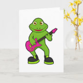 Frosch als Musiker mit Gitarre Karte (Gelbe Blume)
