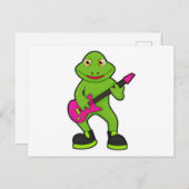 Frosch als Musiker mit Gitarre Postkarte (Vorne/Hinten)