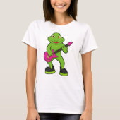 Frosch als Musiker mit Gitarre T-Shirt (Vorderseite)