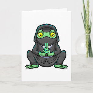 Frosch als Ninja in Schwarz Karte