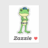 Frosch als Polizeibeamter mit Polizeihut Aufkleber (Blatt)