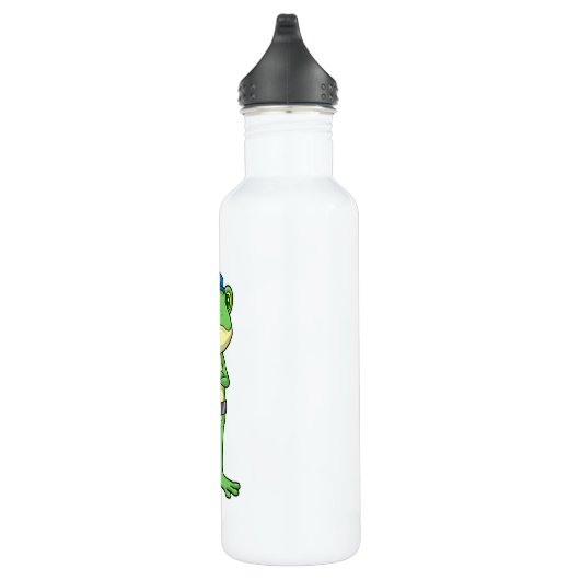 Frosch als Polizeibeamter mit Polizeihut Edelstahlflasche (Rechts)