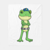 Frosch als Polizeibeamter mit Polizeihut Fleecedecke (Vorderseite)