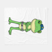 Frosch als Polizeibeamter mit Polizeihut Fleecedecke (Vorderseite (Horizontal))