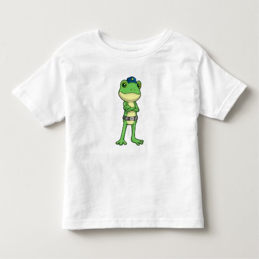 Frosch als Polizeibeamter mit Polizeihut Kleinkind T-shirt (Vorderseite)