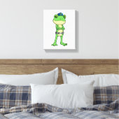 Frosch als Polizeibeamter mit Polizeihut Leinwanddruck (Insitu (Schlafzimmer))