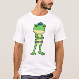Frosch als Polizeibeamter mit Polizeihut T-Shirt