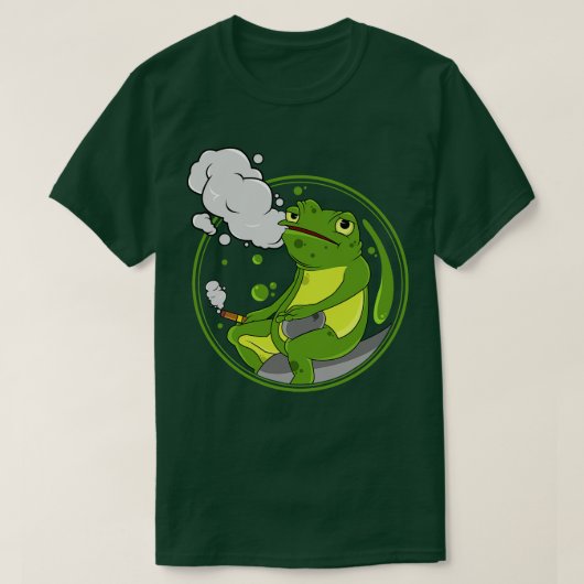 Frosch als Raucher mit Zigar T-Shirt (Design vorne)