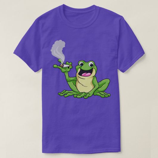 Frosch als Raucher mit Zigarette T-Shirt (Design vorne)