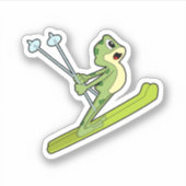 Frosch als Skijumper mit Ski.PNG Aufkleber (Vorderseite)
