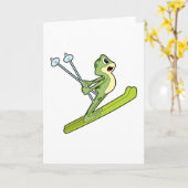 Frosch als Skijumper mit Ski.PNG Karte (Gelbe Blume)