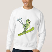 Frosch als Skijumper mit Ski.PNG Sweatshirt (Vorderseite)