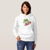 Frosch als Snowboarder mit Snowboard Hoodie (Vorne ganz)