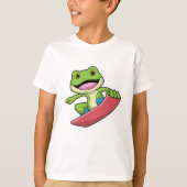 Frosch als Snowboarder mit Snowboard T-Shirt (Vorderseite)
