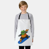 Frosch als Snowobarder mit Snowboard Schürze (Getragen)