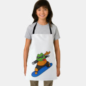 Frosch als Snowobarder mit Snowboard Schürze (Insitu)