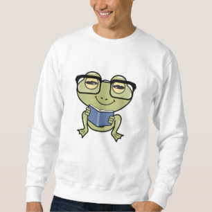 Frosch als Student mit Buch Sweatshirt