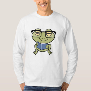 Frosch als Student mit Buch T-Shirt