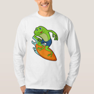 Frosch als Surfer mit Surfbrett T-Shirt