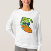 Frosch als Surfer mit Surfbrett T-Shirt (Vorderseite)