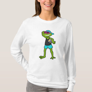 Frosch als Volleyballspieler mit Volleyball T-Shirt