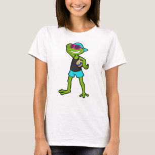 Frosch als Volleyballspieler mit Volleyball T-Shirt