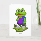 Frosch als Wanderer mit Rucksack Karte (Rückseite)