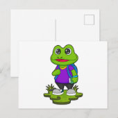 Frosch als Wanderer mit Rucksack Postkarte (Vorne/Hinten)