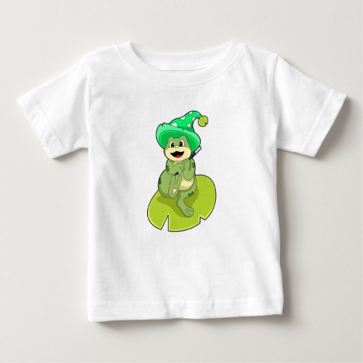 Frosch als Zauberer mit Zauberstab Baby T-shirt (Vorderseite)