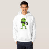 Frosch als Zauberer mit Zauberstab & Hut Hoodie (Vorne ganz)