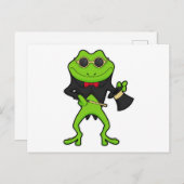 Frosch als Zauberer mit Zauberstab & Hut Postkarte (Vorne/Hinten)