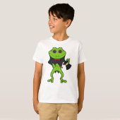 Frosch als Zauberer mit Zauberstab & Hut T-Shirt (Vorne ganz)