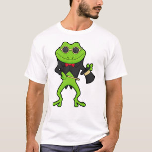 Frosch als Zauberer mit Zauberstab & Hut T-Shirt