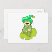 Frosch als Zauberer mit Zauberstab Postkarte (Vorne/Hinten)