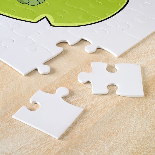 Frosch als Zauberer mit Zauberstab Puzzle (Seite)